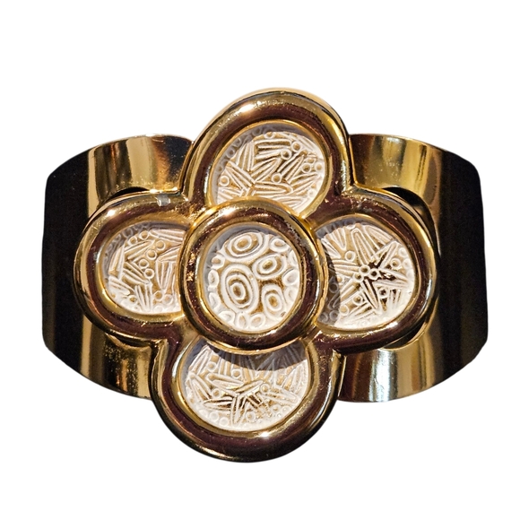 Vintage Dior Bracelet 1973 Christian Dior Floral Statement Cuff Bracelet Germany - Picture 16 of 16